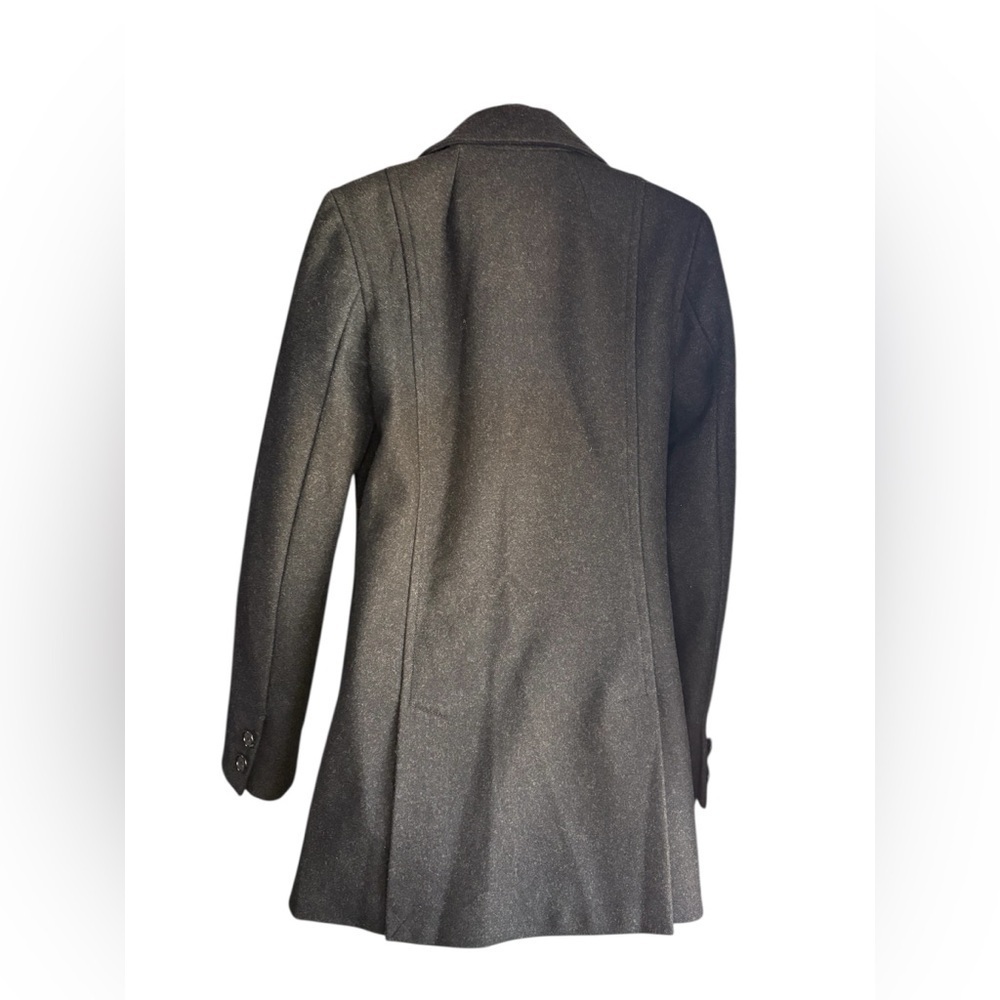 J. Crew Classic Double Breast Pea Coat Black Wool Blend Pockets Collared Size S - Picture 7 of 11